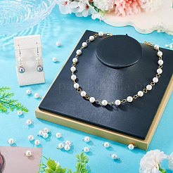 40Pcs 2 Colors Shell Pearl Round Connector Charms&nbsp;PALLOY-TA00341