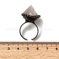 Natural Rose Quartz Irregular Nugget Open Cuff Rings&nbsp;G-A278-03AB-04