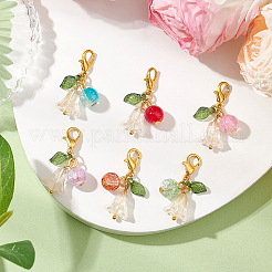 30Pcs Flower Round Acrylic & Glass Locking Stitch Marker&nbsp;HJEW-SC0002-22