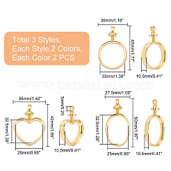 12Pcs 6 Style Open Back Bezel Zinc Alloy  Pendant Cabochon Settings&nbsp;FIND-GA0002-08