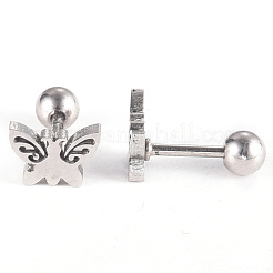 Tarnish Resistant 201 Stainless Steel Barbell Cartilage Earrings&nbsp;EJEW-R147-20