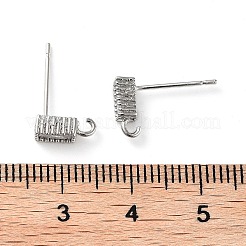 Brass Micro Pave Cubic Zirconia Studs Earrings Finding&nbsp;KK-K364-01P