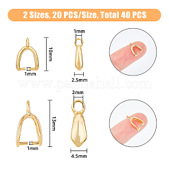 40Pcs 2 Style Rack Plating Eco-friendly Brass Ice Pick Pinch Bails&nbsp;KK-FH0005-33