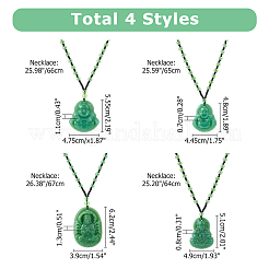 4Pcs 4 Styles Glass Pendant Necklaces&nbsp;NJEW-OC0001-04A
