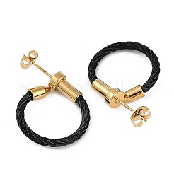 Ion Plating(IP) 304 Stainless Steel Twist Stud Earrings for Women&nbsp;EJEW-M023-05A