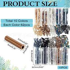 10 Colors Glass Bugle Beads&nbsp;SEED-ME0001-15