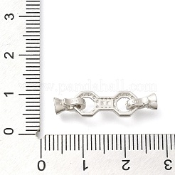 925 Sterling Silver Micro Pave Clear Cubic Zirconia Fold Over Clasps&nbsp;STER-U006-03P