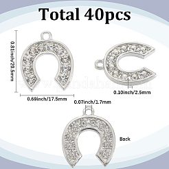 40Pcs Alloy Rhinestone Pendants&nbsp;ALRI-SC0001-58P