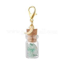 21Pcs 7 Styles Chakra Natural & Synthetic Gemstone Chips inside Glass Wishing Bottle Pendant Decoration&nbsp;HJEW-JM03307
