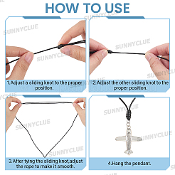 40Pcs 2 Styles Adjustable Waxed Cord Pendant Necklace & Bracelet Makings&nbsp;NJEW-SC0001-63