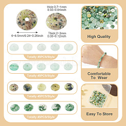 180Pcs 4 Styles Natural Serpentine Jade & Green Aventurin & Green Spot Jasper Beads&nbsp;G-TA0003-08B