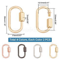 8Pcs 4 Colors Alloy Screw Carabiner Lock Charms&nbsp;FIND-PH0017-04