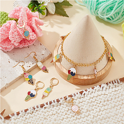 12Pcs 6 Style Alloy Enamel Lollipop Ice Cream Charm Locking Stitch Marker&nbsp;HJEW-PH01568