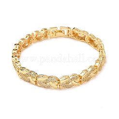 Brass Micro Pave Clear Cubic Zirconia Link Chain Bracelets for Women&nbsp;BJEW-F530-06G