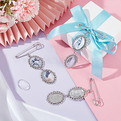 DIY Blank Oval Alloy Brooches DIY Making Kits&nbsp;JEWB-AB00024