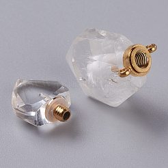 Hexagon Natural Quartz Crystal Perfume Bottle Pendants&nbsp;G-H241-03E-G