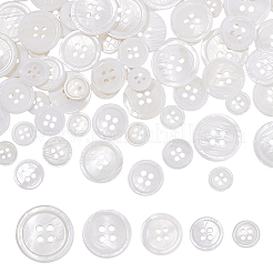 100Pcs 5 Styles 4-Hole Shell Buttons&nbsp;BUTT-PH0001-43