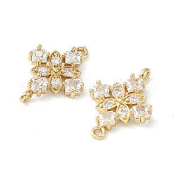 Brass Pave Cubic Zirconia Connector Charms&nbsp;KK-G462-45KCG-04