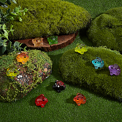 140Pcs 10 Colors Luminous Plastic Frog Figurines Ornament&nbsp;DJEW-GO0001-16
