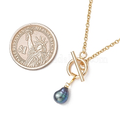 Natural Pearl Potato Pendant 304 Stainless Steel Cable Chain OT Necklaces&nbsp;NJEW-JN05951