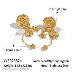 Starfish & Sun & Heart 304 Stainless Steel Dangle Earrings&nbsp;TJ5703