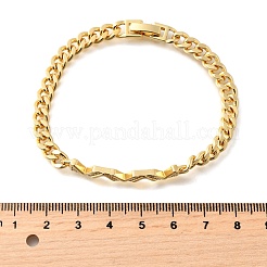 Brass Micro Pave Clear Cubic Zirconia Link Bracelets&nbsp;BJEW-F498-03A-G
