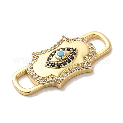 Brass Cubic Zirconia Connector Charms&nbsp;LS-KK-M278-01B-G