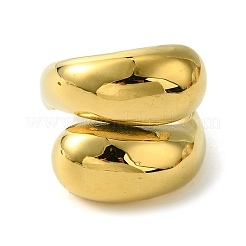 Ion Plating(IP) 304 Stainless Steel Teardrop Finger Rings for Women&nbsp;RJEW-Q815-08G-M