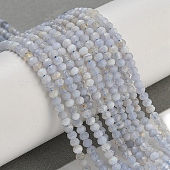 Faceted Rondelle Natural Blue Lace Agate Beads Strands&nbsp;G-F289-04A