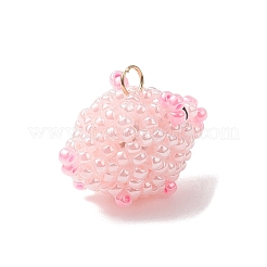 Glass Seed Beaded Pig Pendants&nbsp;PALLOY-MZ01169