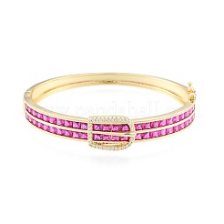 Cubic Zirconia Belt Buckle Hinged Bangle&nbsp;BJEW-N014-012