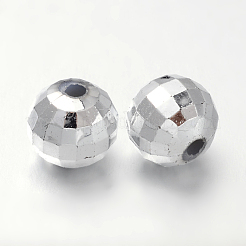 Faceted Round Plated Acrylic Beads&nbsp;PACR-L001-10mm-S