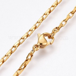 304 Stainless Steel Box Chain Necklaces&nbsp;NJEW-F248-22B-G