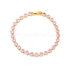 Brass Rhombus Cubic Zirconia Cup Chain Necklaces for Women&nbsp;NJEW-U033-01G