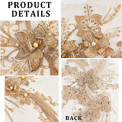 3D Flower Polyester Embroidery Sew on Appliques&nbsp;PATC-WH0008-48C
