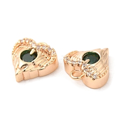 Brass & Glass & Cubic Zirconia Charms&nbsp;KK-G468-54G-03