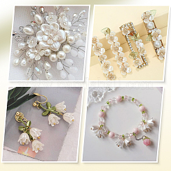 600Pcs 10 Styles ABS Plastic Imitation Pearl & Acrylic Bead Caps&nbsp;OACR-SC0002-34