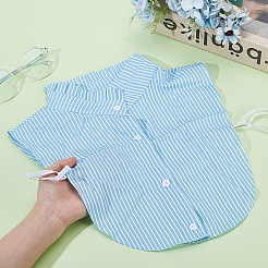 Detachable Polyester Lady Shirts Stripe False Collars&nbsp;AJEW-WH0314-864