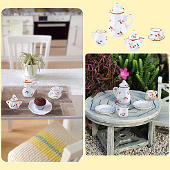 Cherry Pattern Mini Ceramic Tea Sets&nbsp;AJEW-TA0003-48