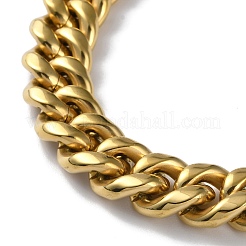 Ion Plating(IP) 304 Stainless Steel Cuban Link Chain Necklaces&nbsp;NJEW-P288-27G