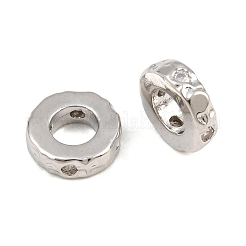 Brass Micro Pave Clear Cubic Zirconia Beads&nbsp;KK-CBA78C7-25P