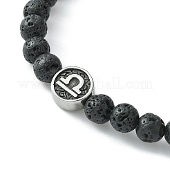 12Pcs 12 Style Twelve Constellations 304 Stainless Steel & Natural Lava Rock Beaded Stretch Bracelets Set&nbsp;BJEW-JB09463
