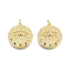 Brass Pave Cubic Zirconia Pendants&nbsp;KK-N231-348A-01