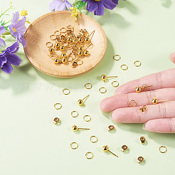 20Pcs Brass Ball Post Ear Studs&nbsp;KK-TA0008-99