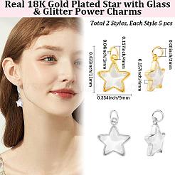 10Pcs 2 Colors Brass Charms&nbsp;KK-BBC0019-20B