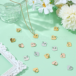 30Pcs 3 Colors 304 Stainless Steel Pendants&nbsp;STAS-ME0001-74