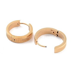 Ion Plating(IP) 304 Stainless Steel Textured Huggie Hoop Earrings for Women&nbsp;EJEW-C096-34G