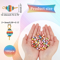 100Pcs Stripe Resin Connector Charms&nbsp;FIND-DC0002-40