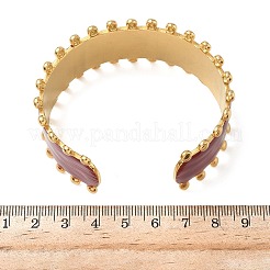304 Stainless Steel Enamel Cuff Bangles for Women&nbsp;LS-BJEW-F518-03C-G