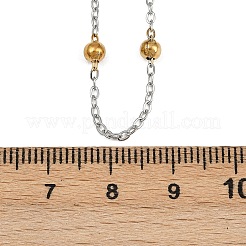 304 Stainless Steel 3MM Round Bead Cable Chain Necklaces for Women&nbsp;NJEW-G177-03A-GP